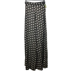 Vintage 1980s Sheer Metallic Hearts Pattern Wide Leg Pants